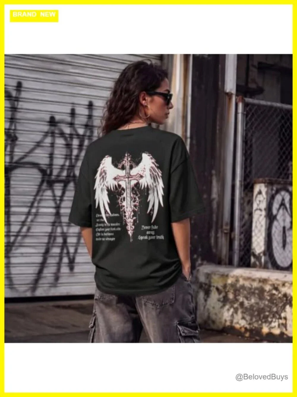 Goth Grunge Graphic Tee Oversized Cotton Short Sleeve Streetwear Top